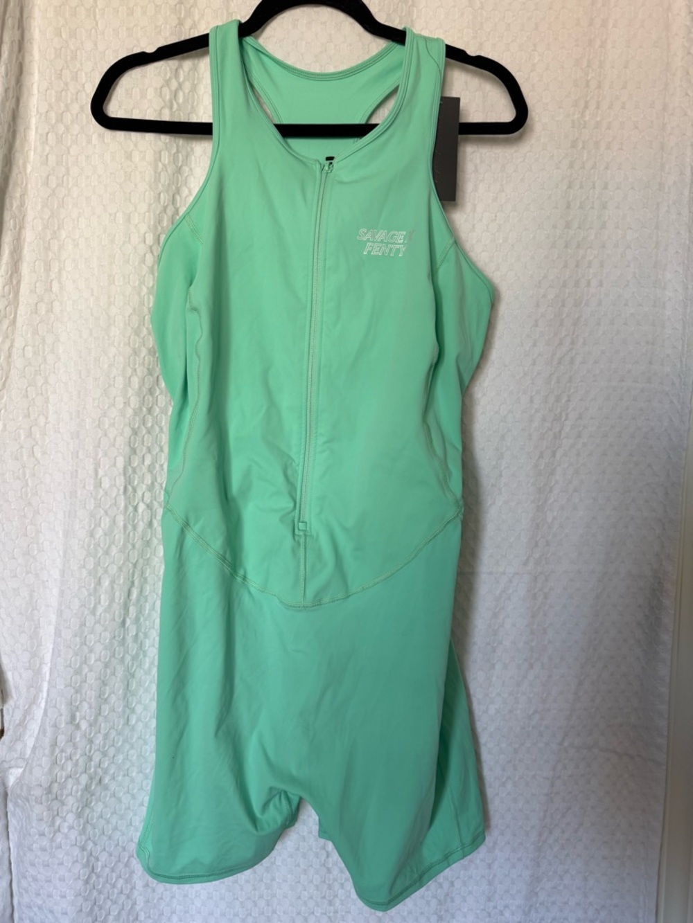 Savage X Fenty Mint Zip Front Active Dress 3X Racerback Built-In Shorts Athletic - Picture 2 of 5